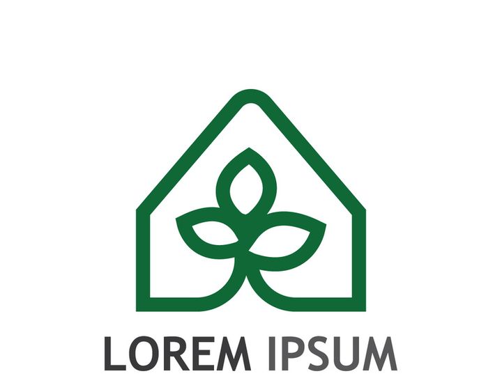 Natural green leaf logo.