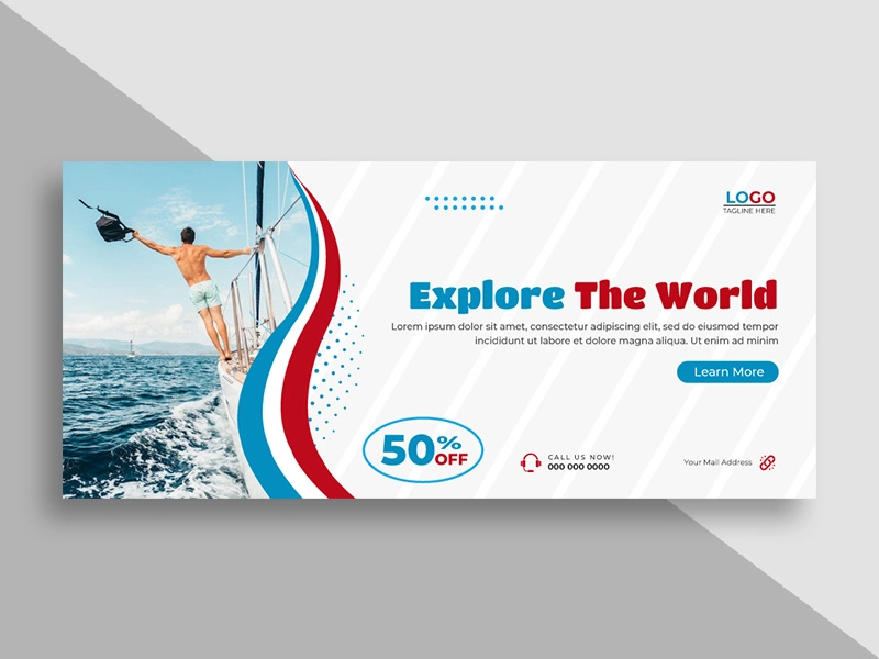 Travel Agency Facebook Cover Template Ver-4