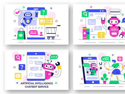 10 AI Chatbot Service Illustration