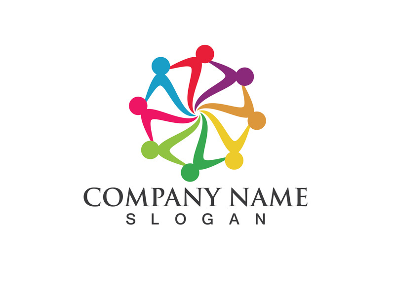 Community Logo Design Template for Teams or Groups.network and social icon design