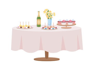 Table for celebration semi flat color vector object preview picture