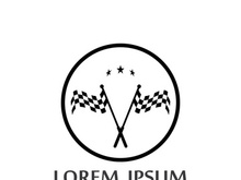 Creative and modern racing flag logo design.