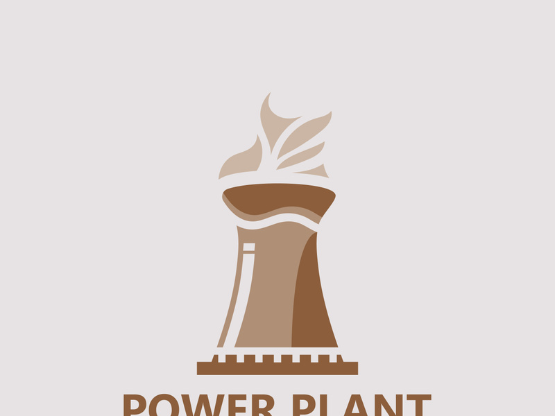 Power plant vector icon. Nuclear cooling Factory sign. Industry symbol. Simple isolated logo