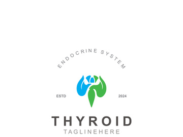 Thyroid Gland human Endocrine System structure logo thyroid care simple template design preview picture
