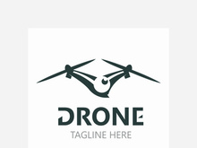 Drone aerial with camera vector template icon. logo photography drone vector. quadcopter flat style illustration