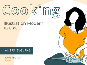 Cooking line illustration preview picture