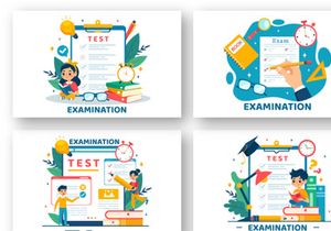12 Examination Vector Illustration