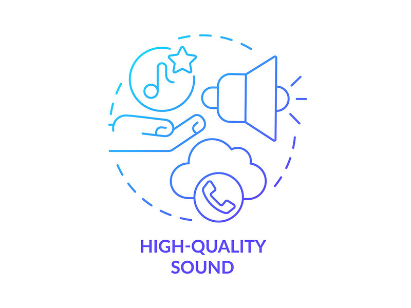 High-quality sound blue gradient concept icon