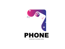 Smartphone Logo, Communication Electronics Vector, Modern Phone Design, For Company Brand Symbol