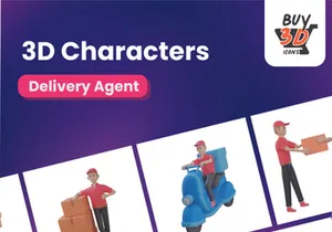 3D Delivery Executive Illustrations