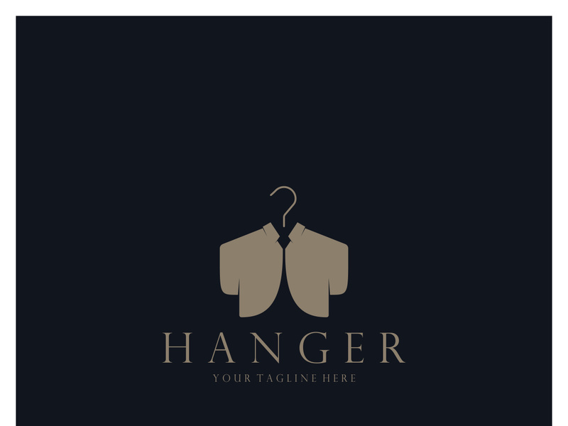 Simple clothes hanger logo details with creative design.for business, boutique, fashion, lifestyle, beauty, wardrobe, wedding dress, clothing store