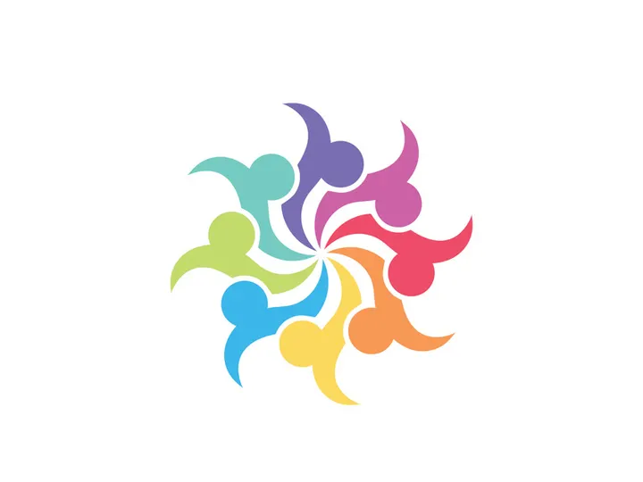 community logo design colorful with  logo vector icon