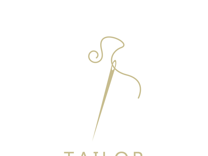 Tailor logo icon illustration template combination of buttons for clothes, thread and sewing machine, for clothing product design