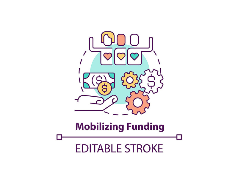 Mobilizing funding concept icon