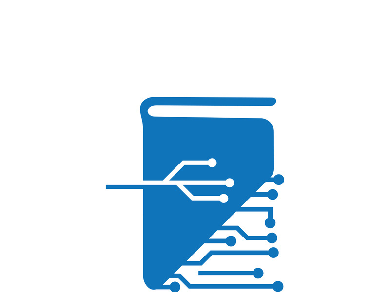 Digital book logo technology vector icon design