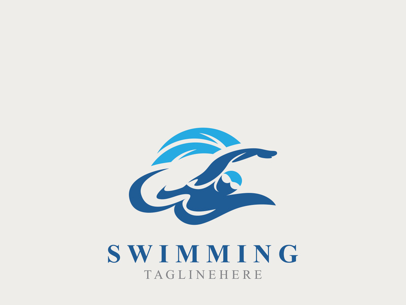 Swimming logo symbol icon graphic design illustration idea creative template