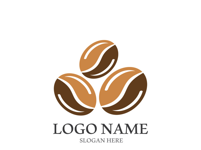 Coffee bean icon vector illustration template