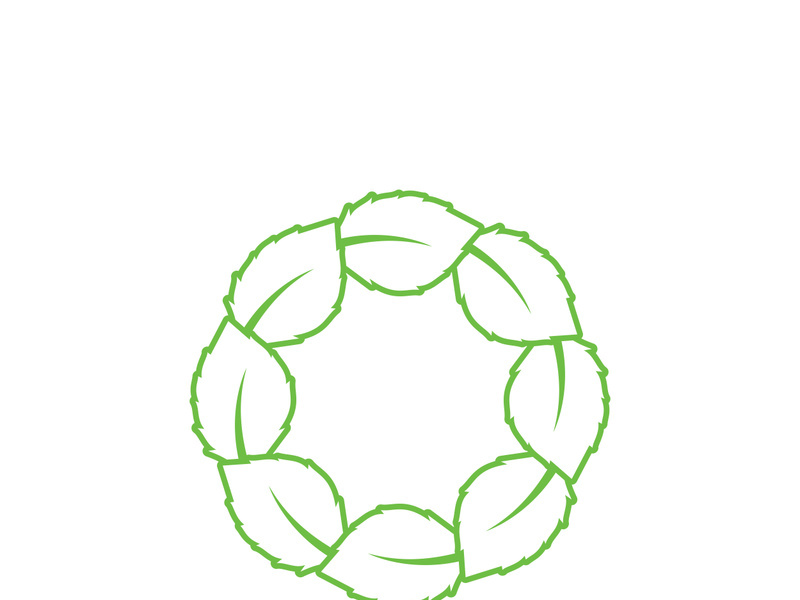leaf logo green ecology nature element vector image