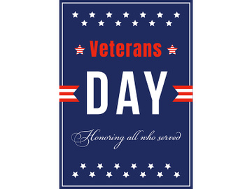 Veterans Day anniversary poster flat vector template preview picture