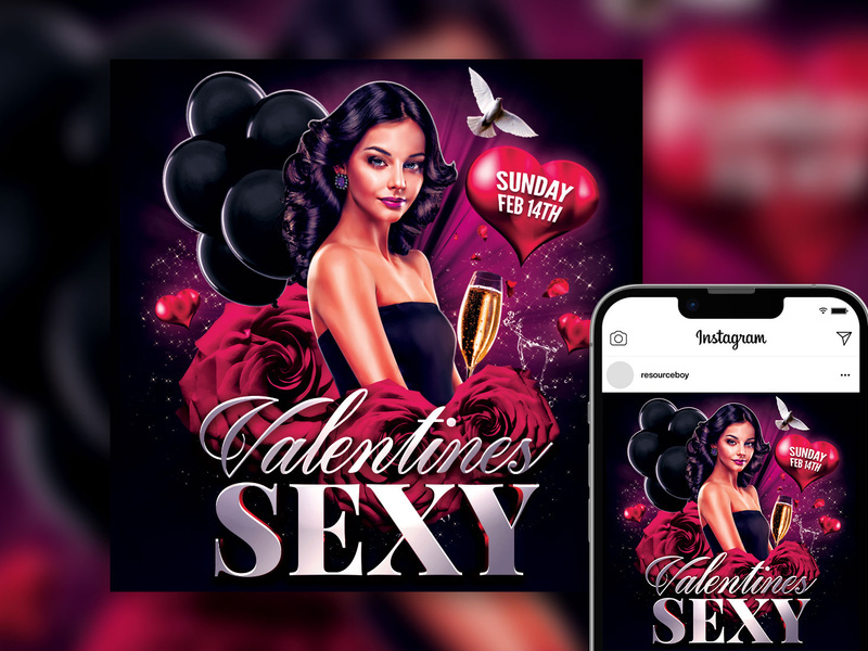 Free Floral Splash Sexy Girls Night Out Instagram Post Template