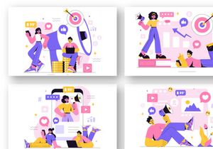 9 Social Media Marketing Illustration