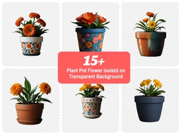 Plant pot flower isolated on transparent background preview picture
