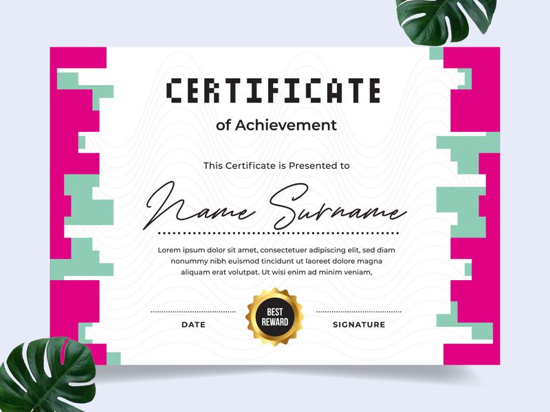 Modern certificate design template