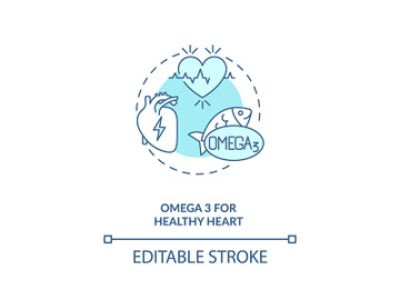 Omega 3 for healthy heart concept icon preview picture