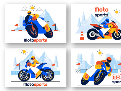 10 Motorcycle Racing Illustration