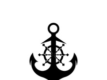 Anchor logo icon boat ship marine navy design vector