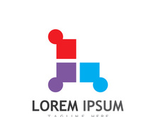 People social community logo design with creative idea