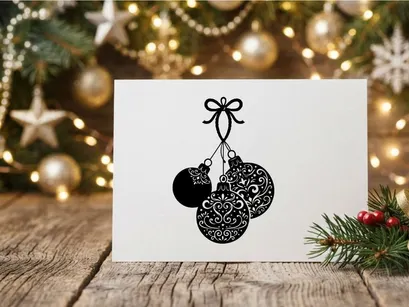 Elegant Christmas ornaments with intricate patterns for holiday decor