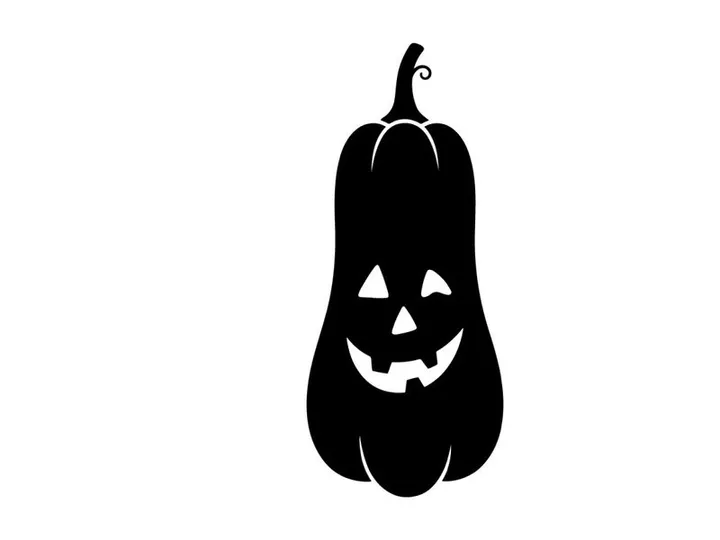 Halloween Pumpkin Jack-o'-Lantern with Spooky Face Illustration