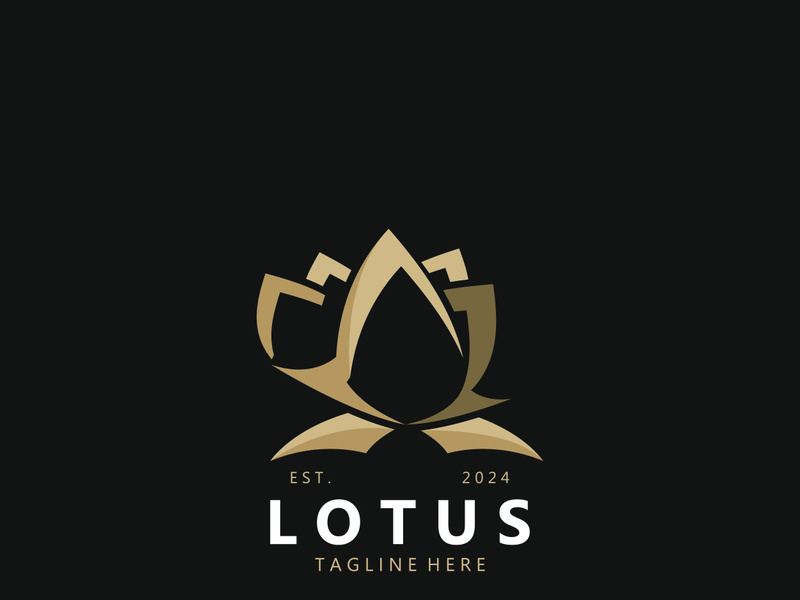 Lotus flower minimalist design, elegance Lotus flower logo template
