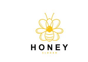 Honey Logo, Honey Bee Animal Vector