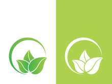 Logos of green tree leaf ecology nature element vector