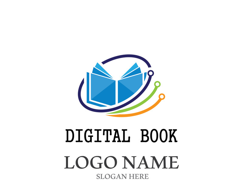 Digital book logo technology vector icon design