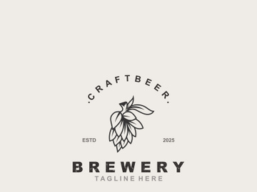 Brewery logo craft beer template design emblems beer cafe, bar, brewing company illustration preview picture
