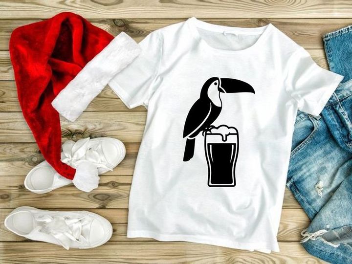 Toucan Perched on Beer Mug Silhouette