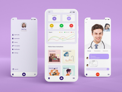 Online Medical-Healthcare Mobile App UI Templates
