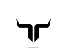 Bull head horns logo design.