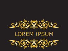 Gold luxury floral vintage monogram decorative logo template