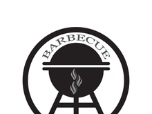 BBQ grill simple and symbol icon with smoke or steam logo vector illustration