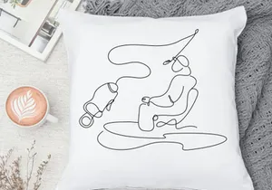 Fishing one line art minimalis