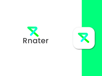 Blendy Glossy Letter R Logo Design With Mobile App Icon Design