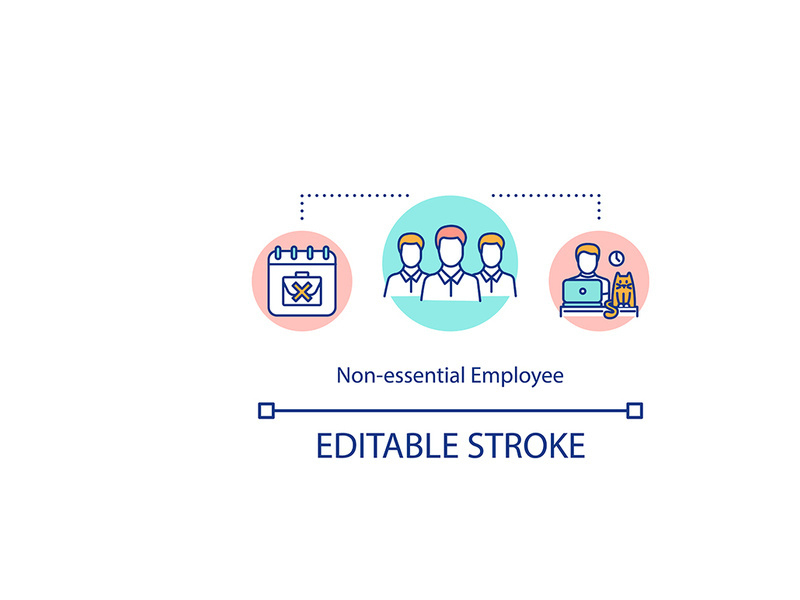 Non-essential employee concept icon