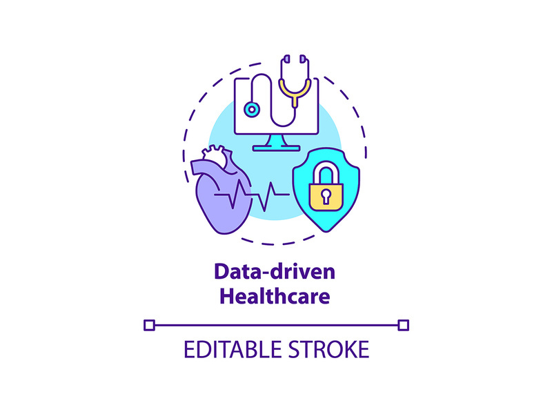 Data-driven healthcare concept icon