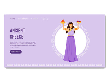 Ancient Greece landing page vector template preview picture