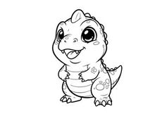 Cute baby dinosaur smiling happy vector illustration