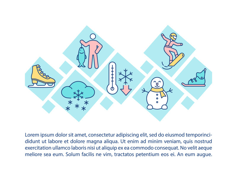 Cold season activities concept icon with text